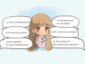 Une jeune fille boit du lait, entourée de bulles de dialogue affirmant que le lait pasteurisé c'est quoi, qu'il est inflammatoire, donne de l'acné, est pour les veaux, et plein d'hormones.