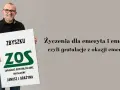 Zbyszek z ZUS-u z kartką: "Zapłaciłeś ostatnią składkę, gratulujemy!" - to wierszyk dla emeryta.