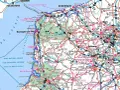 Carte routière de la région des Hauts-de-France, montrant les villes, les routes et les points d'intérêt, avec un focus sur les 120 étapes de la région.