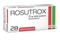 Opakowanie leku Rosutrox 5 mg, zawierające 28 tabletek powlekanych. Producent Biofarm.