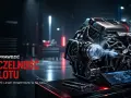 Mechanik sprawdza szczelność dolotu silnika, używając dymu. Na ekranie tabletu schemat silnika, a obok klucze.