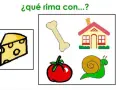 Un queso, un hueso, una casa, un tomate y un caracol. ¡Juego para desarrollar la conciencia silábica!