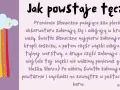 Kolorowe pasma barw spadające z chmury, wyjaśniające, czym jest tęcza: światło słoneczne załamuje się w kroplach deszczu.
