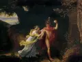 Ariadna podaje Tezeuszowi nić, by ten pokonał Minotaura. Mit o Tezeuszu i Ariadnie ożywa w tej scenie.