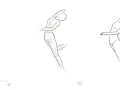 Étapes d'un dessin silhouette facile : une esquisse de mannequin articulé évolue vers une silhouette de danseur gracieuse en mouvement.