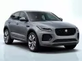 Szary SUV Jaguar E-Pace na białym tle.