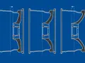 Schematische Darstellung von Felgen mit unterschiedlicher Einpresstiefe. Die Pfeile zeigen die Verschiebung der Felge an.