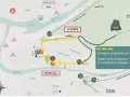 Carte d'une randonnée sur le Causse Méjean, avec le GR6, Le Rozier, Peyreleau et les Corniches du Méjean.