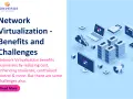 Isometric illustration showcasing network virtualization solutions, with servers, laptops, and cloud icons connected by lines.