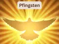 Ein leuchtender Geist in Taubenform vor goldenen Strahlen. Pfingsten 2027 – ein Symbol des Friedens und der Hoffnung.