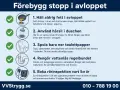Undvik att hälla fett i avloppet, använd hårsil i duschen och spola bara ner toalettpapper för att förhindra att det luktar avlopp i huset. Rengör vattenlås och boka rörinspektion.