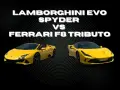 Dwa żółte supersamochody: Lamborghini Evo Spyder i Ferrari F8 Tributo.