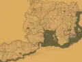 Mapa de Red Dead Redemption 2 con puntos rojos indicando ubicaciones de tramperos.