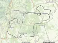 Mappa di un percorso in moto attraverso l'Ungheria e l'Austria, con tappe a Oberwart, Kőszeg e altri luoghi.