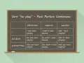 Tabela z czasownikiem "to play" w Past Perfect Continuous. Pokazuje formy twierdzące, przeczące i **past perfect pytania** dla różnych osób.