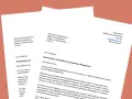Bewerbung nach Praktikum: Dokumente mit Adressfeldern und Texten, die eine Bewerbung für ein Praktikum im Krankenhaus-Management beschreiben.