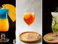 Kolorowy drink przepis: tropikalny, pomarańczowy i zielony koktajl z owocami i miętą. Idealne na lato.