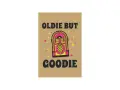 Ein bunter Jukebox-Druck mit der Aufschrift "Oldie but goodie". Perfekt für Musikliebhaber, die den Charme vergangener Zeiten schätzen.