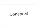 Napis "Donepezil" na białym tle.