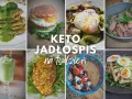 Keto jadłospis na tydzień: placki cukinii, jajko sadzone z awokado, sałatka z wołowiny, kurczak, owsianka z owocami i gofry.