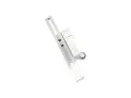 Pieza metálica ajustable, parte de los tipos de cremalleras para máquinas de coser, con tornillos y ranuras.