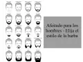 Ilustraciones de estilos de barba para hombres, desde afeitado hasta barba completa. Elige tu estilo de barba.