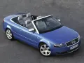 Blauer Audi 80 Cabrio mit 6 Zylinder Motor, offen und bereit für eine Spritztour.