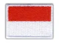 Naszywka z flagą Monako, czerwono-biała, gotowa do przyszycia.