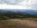 Widok na Beskid Żywiecki z licznymi szczytami: Buczynka, Hala Jodłowcowa, Jezioro Żywieckie, Kiczora.