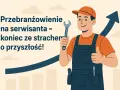 Przebranżowienie na serwisanta to koniec strachu o przyszłość! Uśmiechnięty fachowiec z kluczem w dłoni i kciukiem w górze symbolizuje sukces i rozwój.