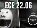 Casco Arai con etichetta omologazione casco ECE R22-06. Taglia M, peso 1.600g.