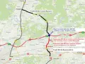 Mapa pokazuje projekt DW 986 Tuszyma-Ropczyce, rozbudowę DW 986 na odcinku Ostrów-Ropczyce i węzeł na autostradzie A4.