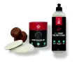En flaska "Eco Paint Polish & Wax" med carnaubavax och ett handpoleringsset. Perfekt för att ge bilen en spegelblank finish.