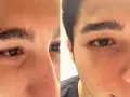 Antes y después de hacerse las cejas hombre. Las cejas se ven más definidas y limpias.