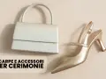 Borsa argento e scarpa oro, un perfetto abbinamento scarpe e borsa cerimonia per un look elegante.