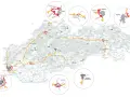 Słoneczna Słowacja: mapa dróg z zaznaczonymi autostradami i tunelami, pokazująca główne miasta jak Bratysława, Żylina, Koszyce.