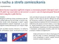 Dwa niebieskie znaki drogowe: jeden z ikonami pieszych i samochodu, drugi z przekreślonymi ikonami.