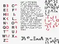 Zestaw liter z subtelnymi zmianami, ukazujący **detal w typografii**. Niektóre litery są częściowo zasłonięte lub zmodyfikowane, tworząc unikalny styl.