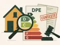 Maison sous loupe, DPE contesté, marteau de juge. Illustration de jurisprudence DPE erroné.