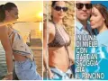 Ilary Blasi incinta, in luna di miele con Bastian, sfoggia il pancino al tramonto.