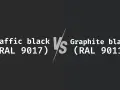 Porównanie odcieni czerni: Traffic black (RAL 9017) vs Graphite black (RAL 9011).