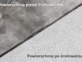Beton przed i po groszkowaniu. Gładka powierzchnia po lewej, chropowata po prawej.