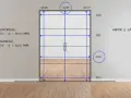 Wymiary otworu pod drzwi wewnętrzne: szerokość 1500 mm, wysokość 2100 mm. Widok z salonu.