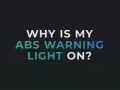 Warum leuchtet mein ABS-Warnlicht? Text auf dunklem Hintergrund.