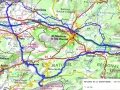 Carte des sentiers de la Sainte-Baume, idéale pour une randonnée.