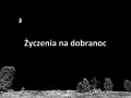 Nocne niebo z księżycem i drzewami. Tekst "Życzenia na dobranoc" zaprasza do spokojnego snu.