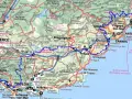 Carte routière de la région PACA, avec les autoroutes A8, E80 et des routes nationales. La gr 51 est visible.