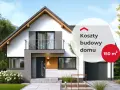 Nowoczesny dom 150m2 z balkonem i garażem. Na zdjęciu widnieje napis "Koszty budowy domu 150 m²".