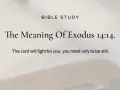 Bibelstudie: Die Bedeutung von Exodus 14,14. Der Herr wird für dich kämpfen, du brauchst nur still zu sein.