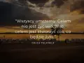 Zachód słońca nad jeziorem, cytaty o artystycznej duszy: "Celem jest stworzyć coś, co będzie żyło." - Chuck Palahniuk.